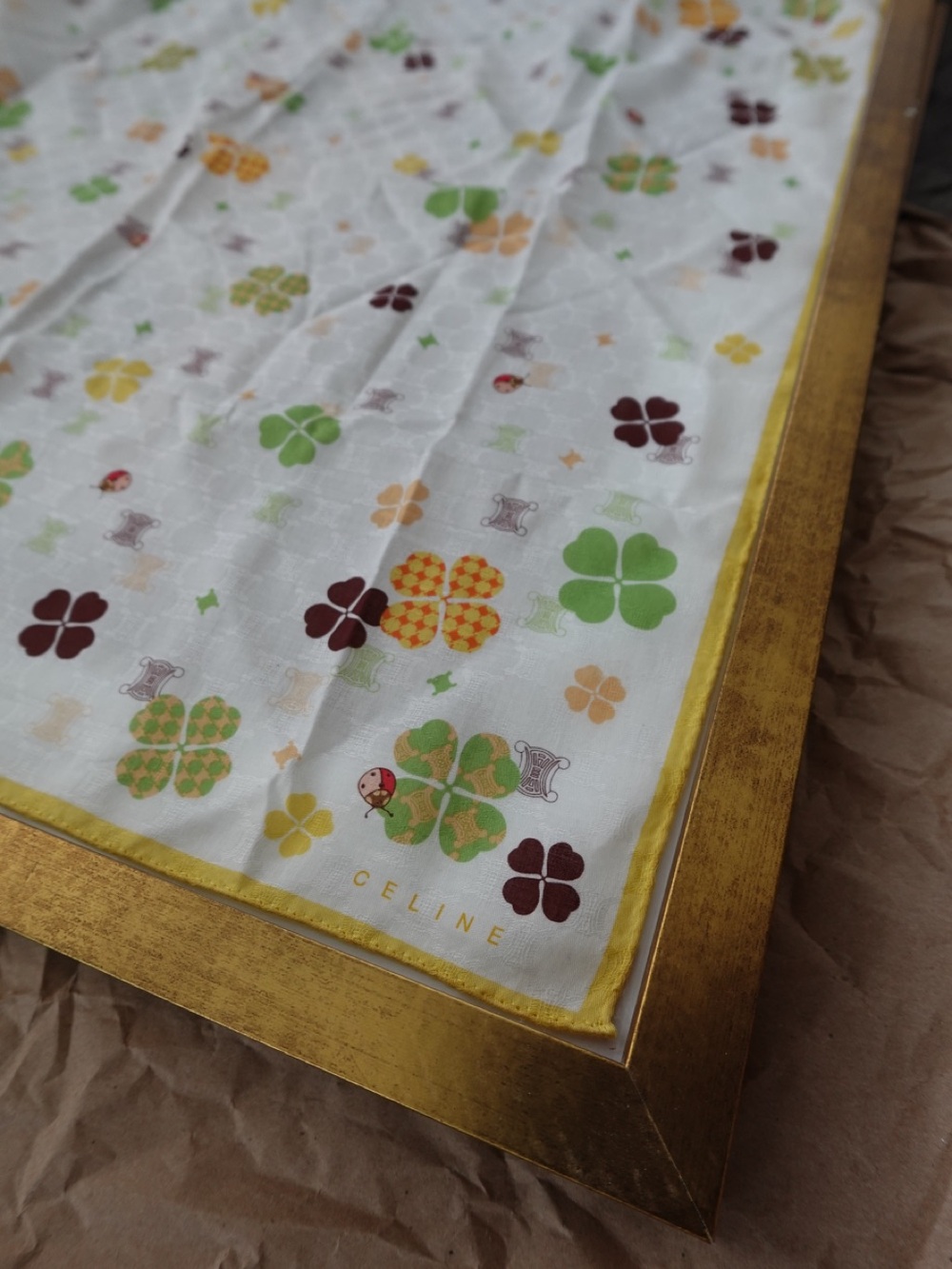 Vintage Celine Cotton texture Handkerchief